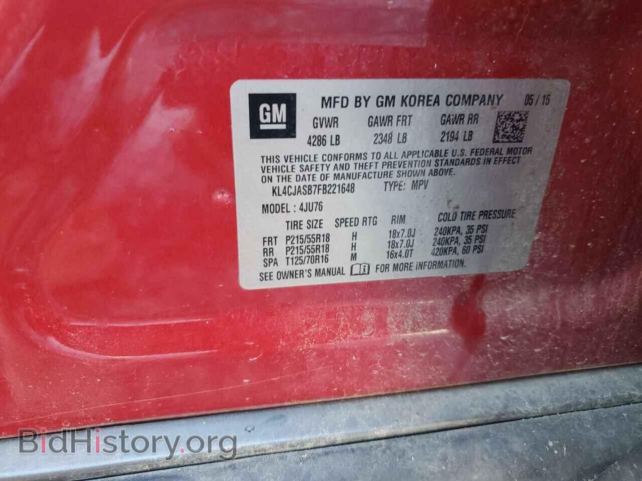 2015 BUICK ENCORE - VIN: KL4CJASB7FB221648 - Photo 12