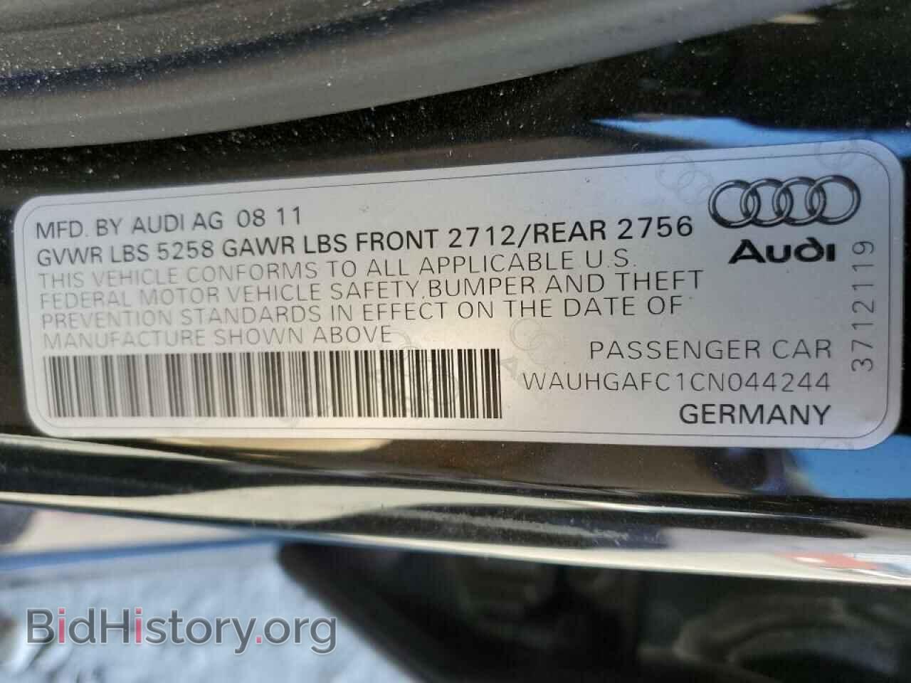 2012 AUDI A6 - VIN: WAUHGAFC1CN044244 - Фото 10