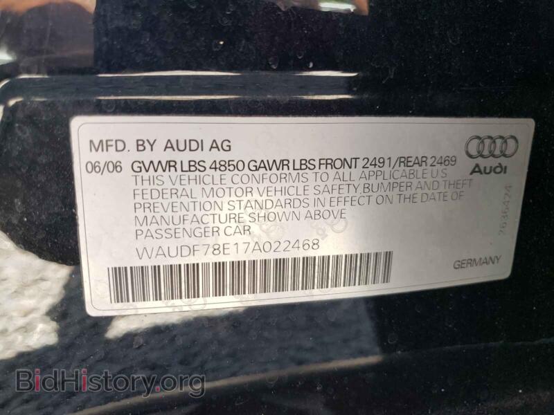 2007 Audi A4 (VIN WAUDF78E17A022468) — фото 10 из 10