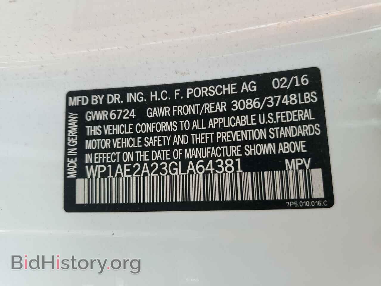 2016 PORSCHE CAYENNE - VIN: WP1AE2A23GLA64381 - Фото 13