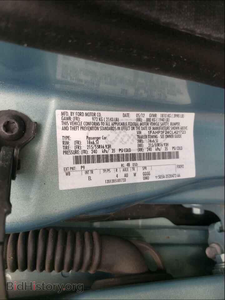2012 FORD FOCUS - VIN: 1FAHP3F24CL421723 - Photo 10