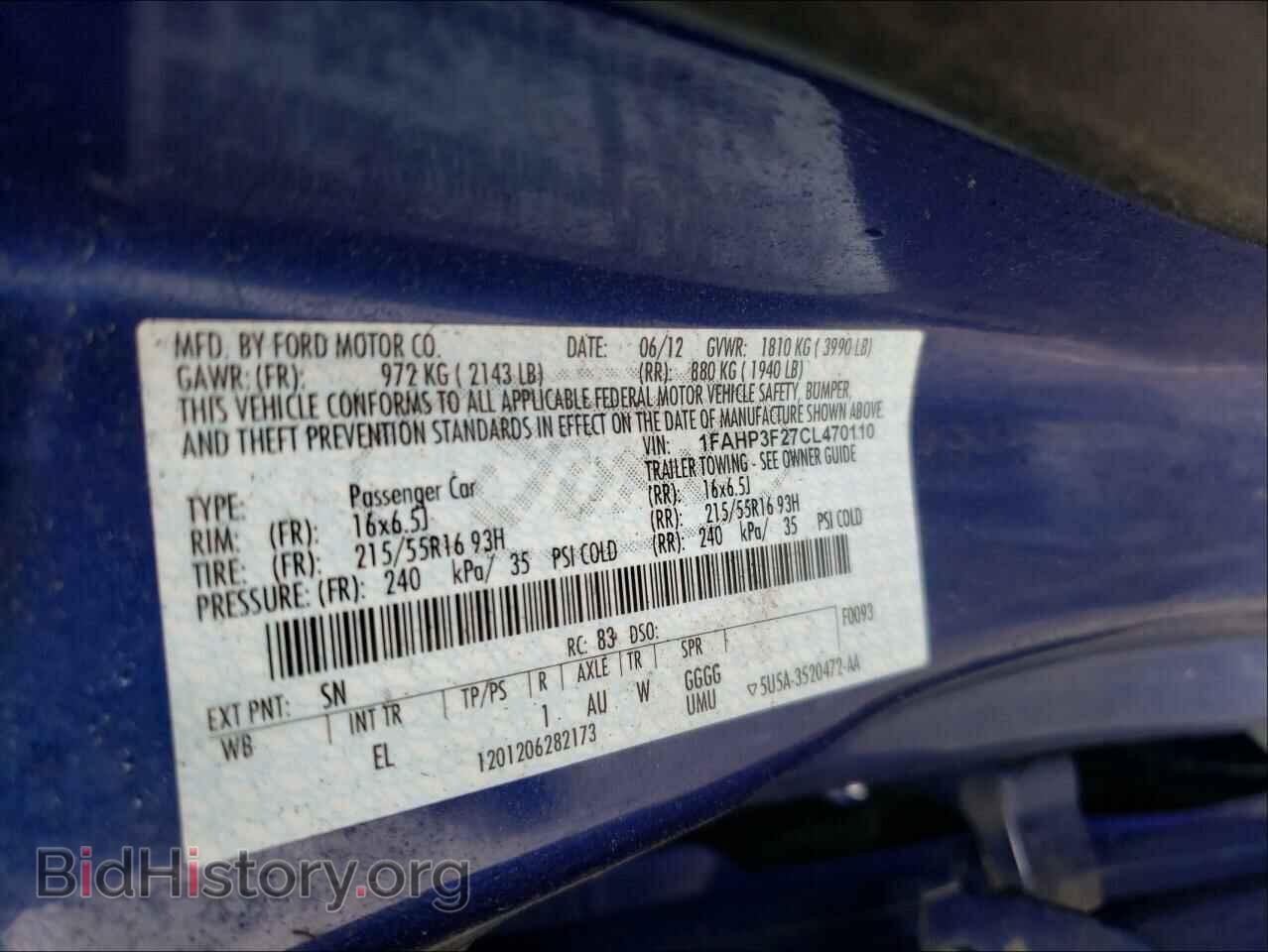 2012 FORD FOCUS - VIN: 1FAHP3F27CL470110 - Фото 10