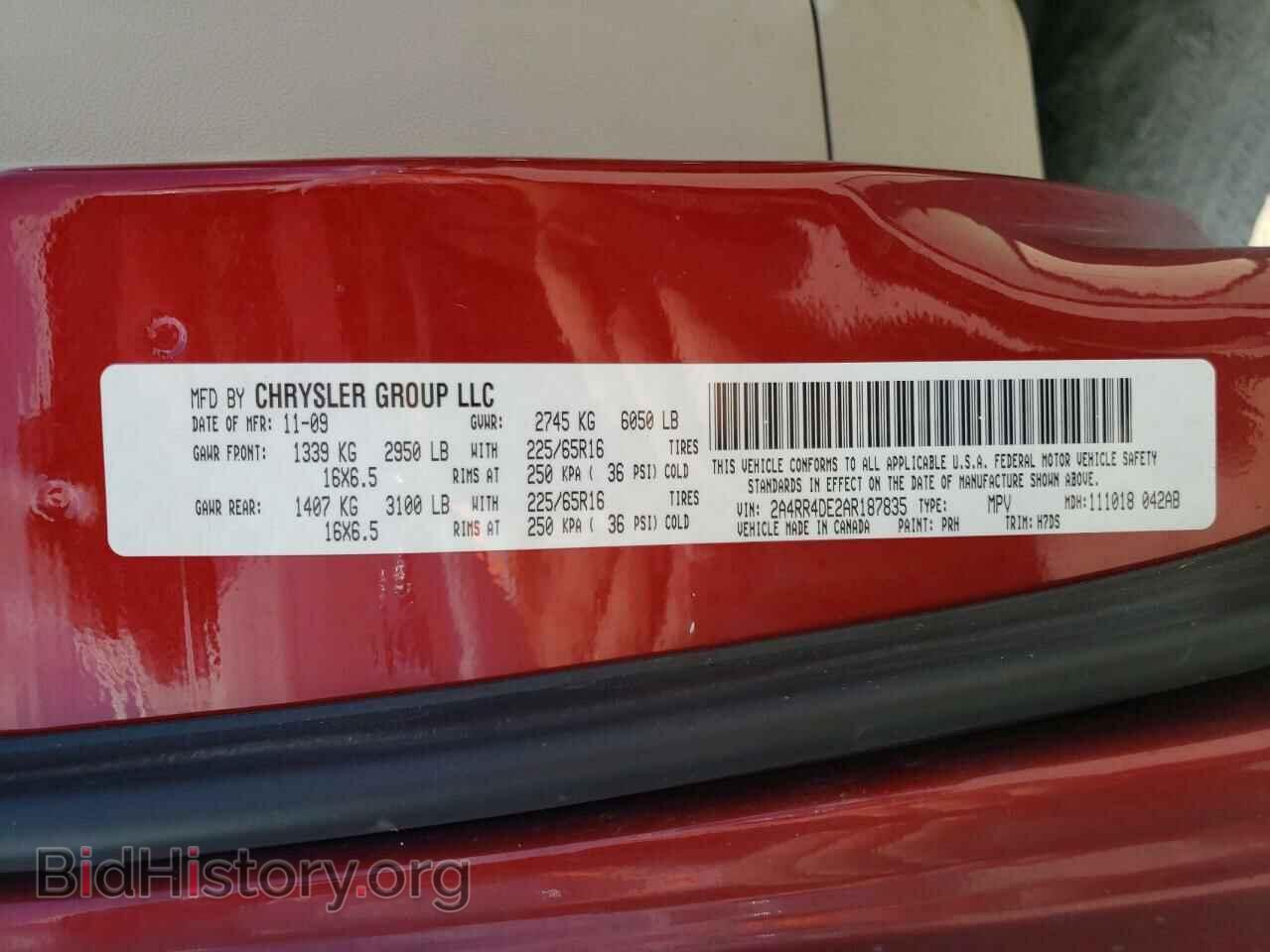 2010 CHRYSLER MINIVAN - VIN: 2A4RR4DE2AR187835 - Photo 10