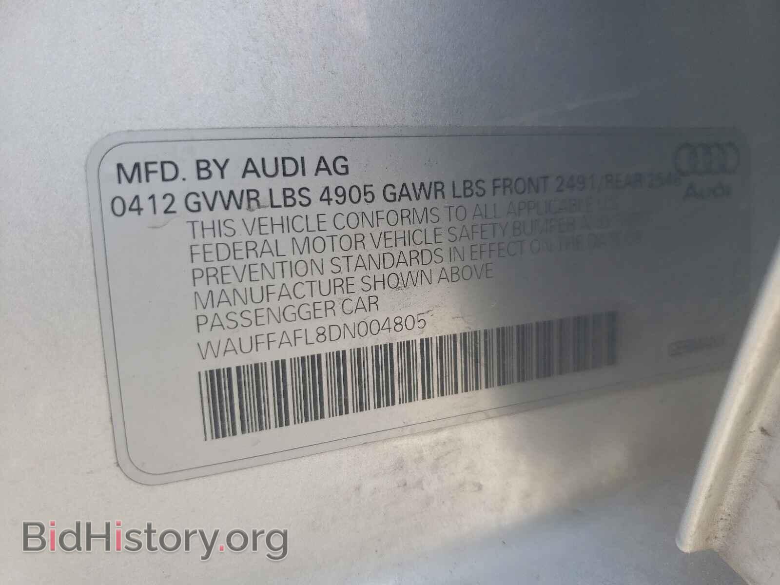 2013 AUDI A4 - VIN: WAUFFAFL8DN004805 - Photo 10