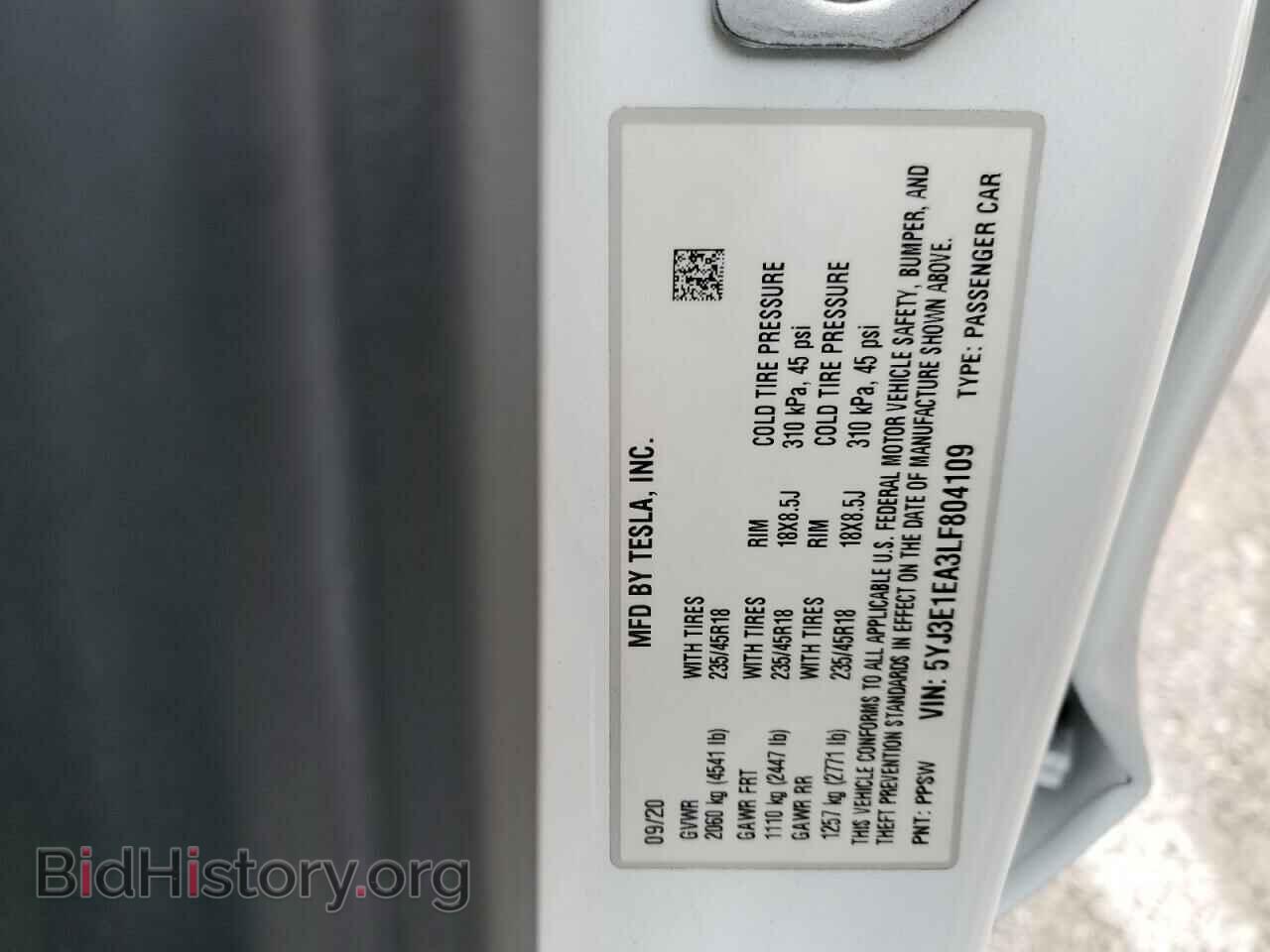 2020 TESLA MODEL 3 - VIN: 5YJ3E1EA3LF804109 - Фото 12