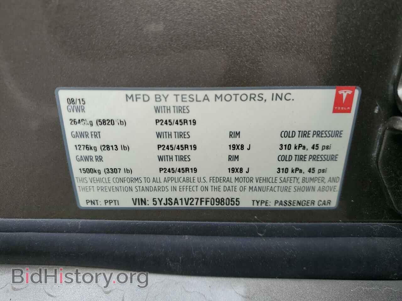 2015 TESLA MODEL S - VIN: 5YJSA1V27FF098055 - Photo 10