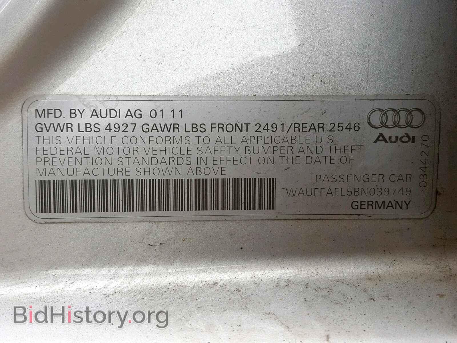 2011 AUDI A4 - VIN: WAUFFAFL5BN039749 - Photo 10