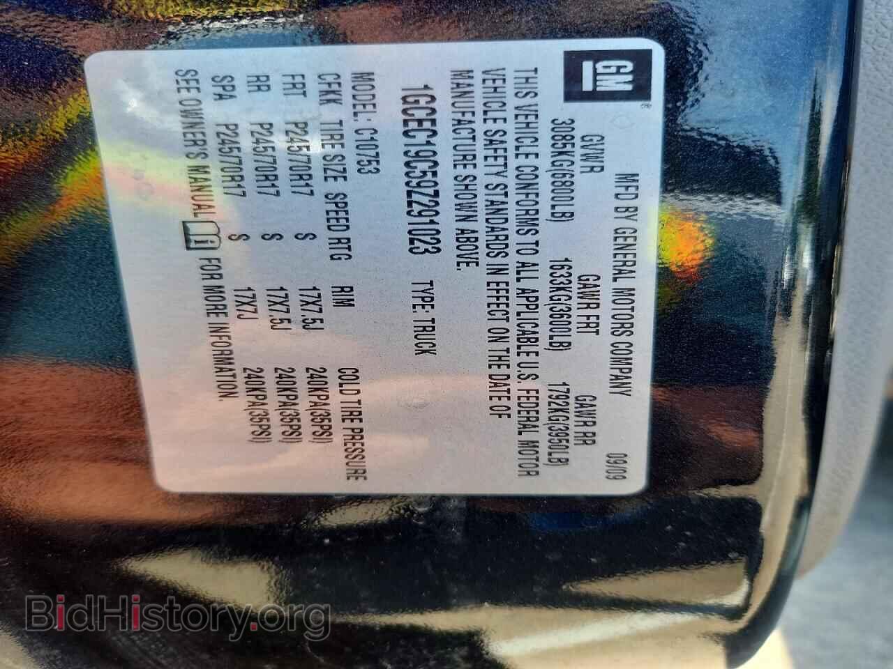 2009 CHEVROLET SILVERADO - VIN: 1GCEC19C59Z291023 - Фото 12