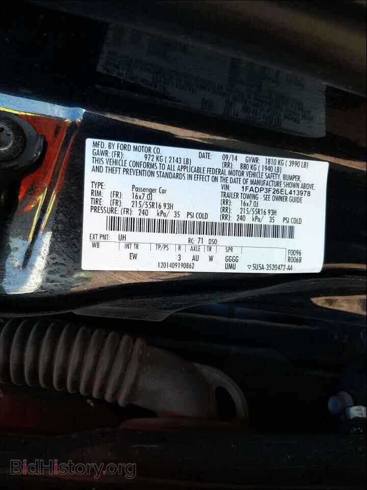 2014 FORD FOCUS - VIN: 1FADP3F26EL413978 - Фото 10