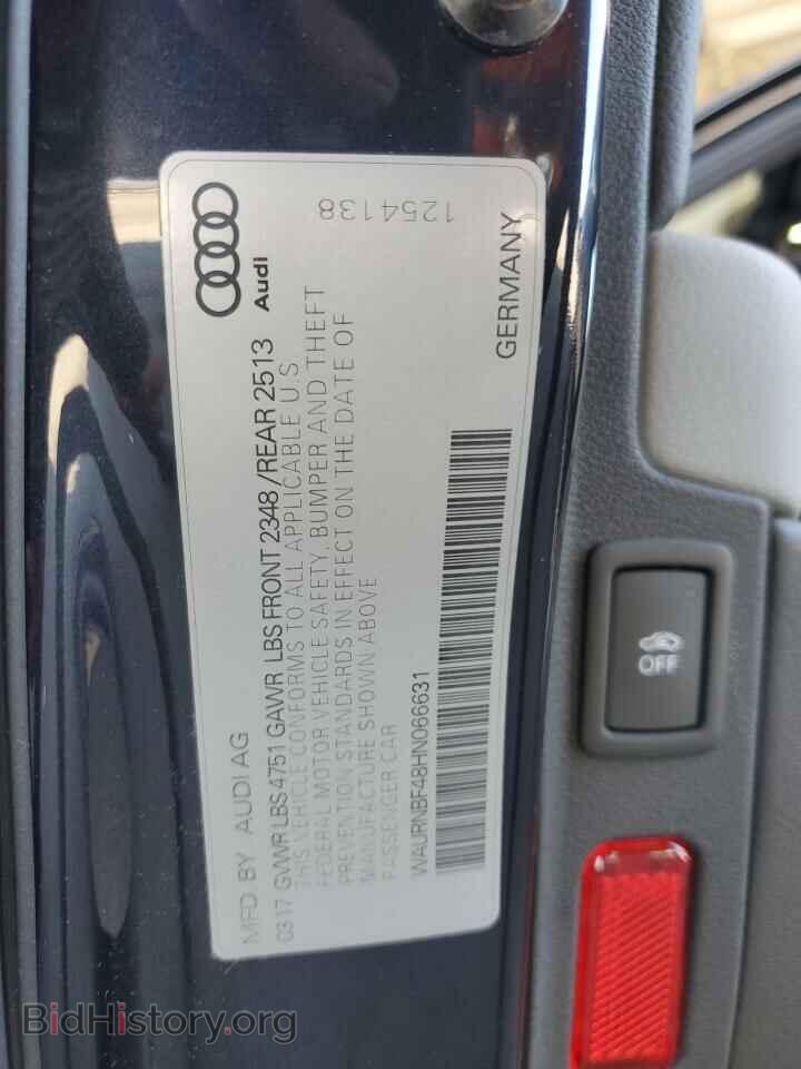 2017 AUDI A4 - VIN: WAURNBF48HN066631 - Фото 13