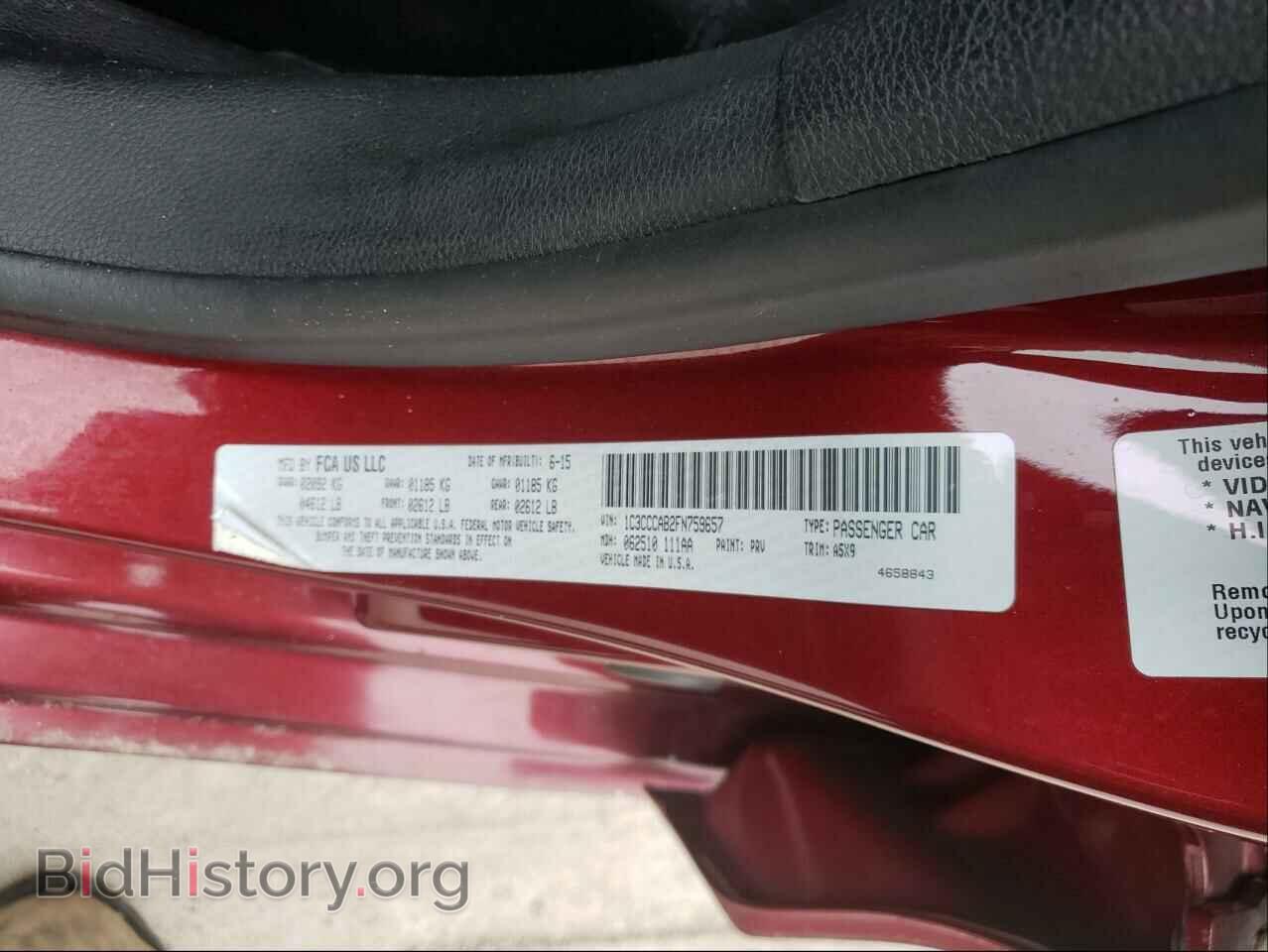2015 CHRYSLER 200 - VIN: 1C3CCCAB2FN759657 - Фото 10