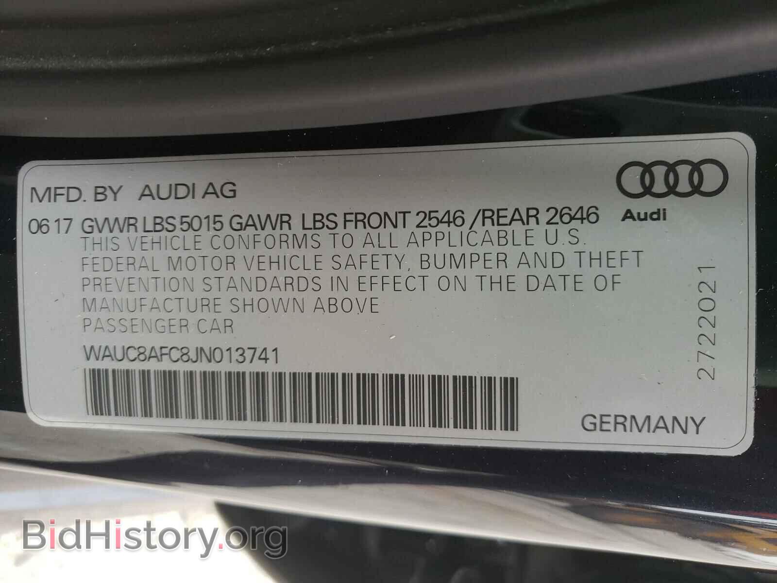 2018 AUDI A6 - VIN: WAUC8AFC8JN013741 - Фото 10