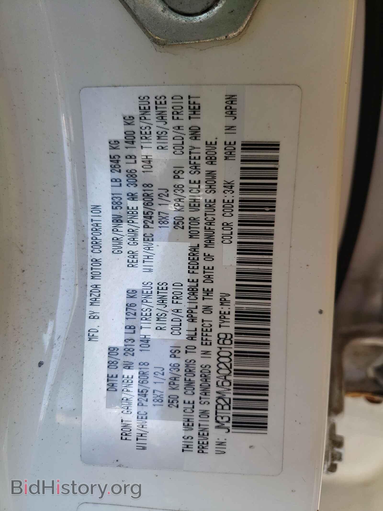 2010 MAZDA CX-9 - VIN: JM3TB2MV6A0200169 - Фото 10