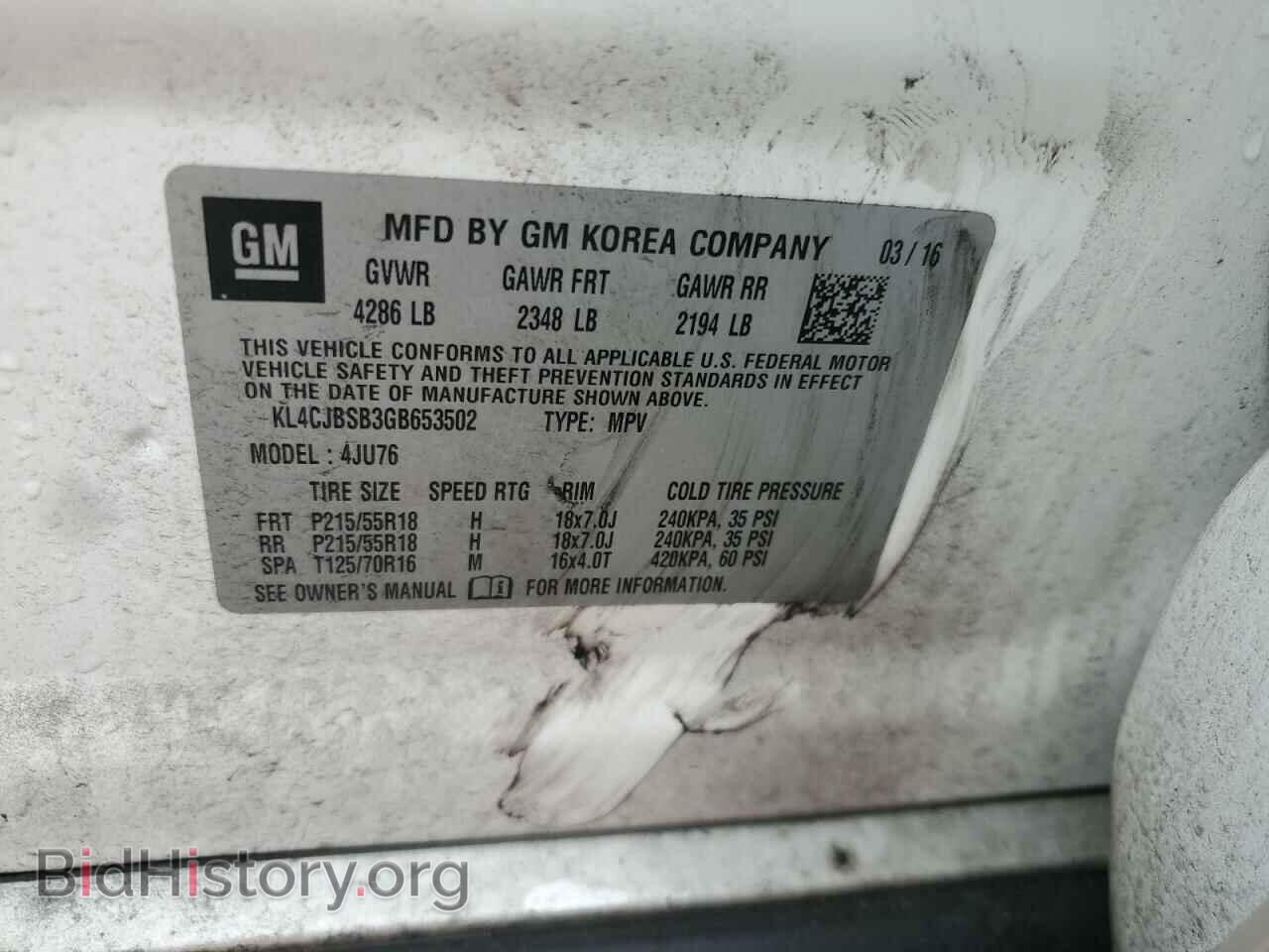2016 BUICK ENCORE - VIN: KL4CJBSB3GB653502 - Photo 13