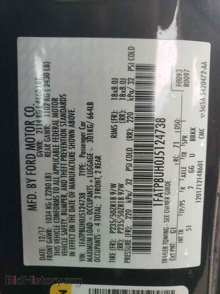 2018 FORD ALL Models - VIN: 1FATP8UH0J5124738 - Фото 12
