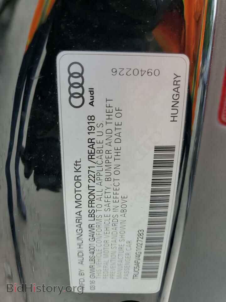 2016 AUDI TT - VIN: TRUC5AFV4G1027283 - Фото 12