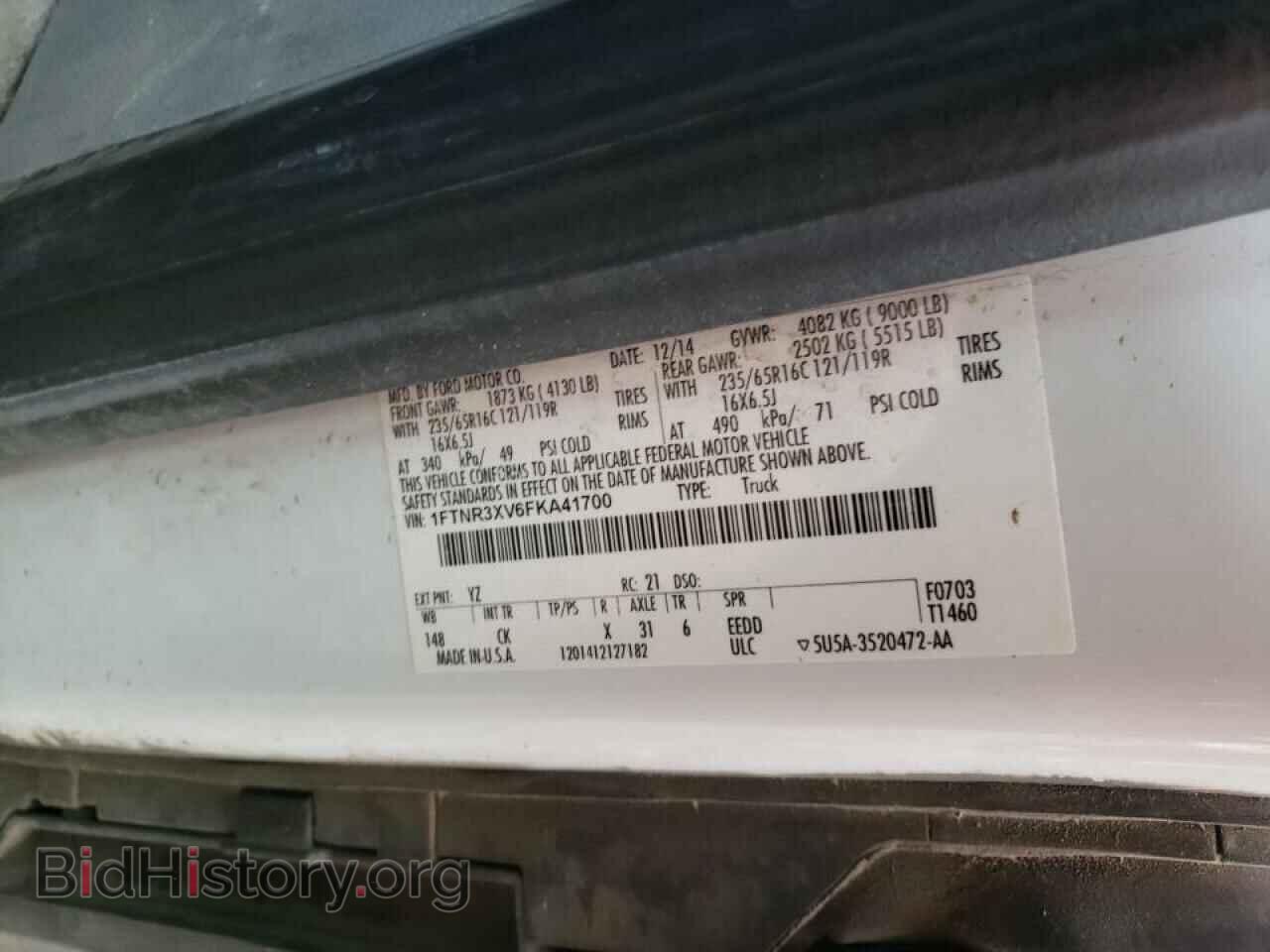 2015 FORD TRANSIT - VIN: 1FTNR3XV6FKA41700 - Photo 10