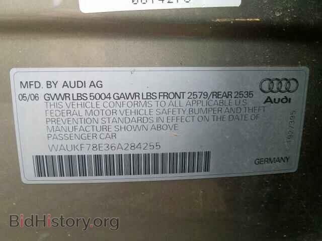 2006 AUDI A4 - VIN: WAUKF78E36A284255 - Фото 10