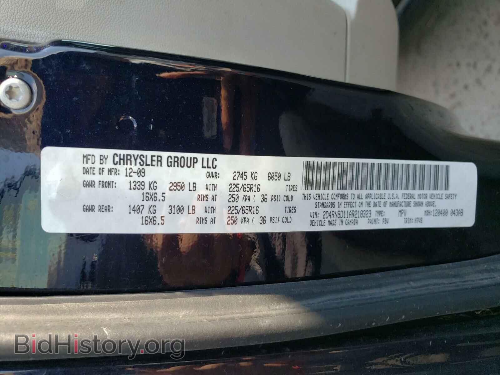2010 DODGE GRAND CARA - VIN: 2D4RN5D11AR218323 - Фото 10