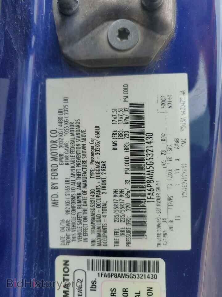 2016 FORD ALL Models - VIN: 1FA6P8AM5G5321430 - Photo 12