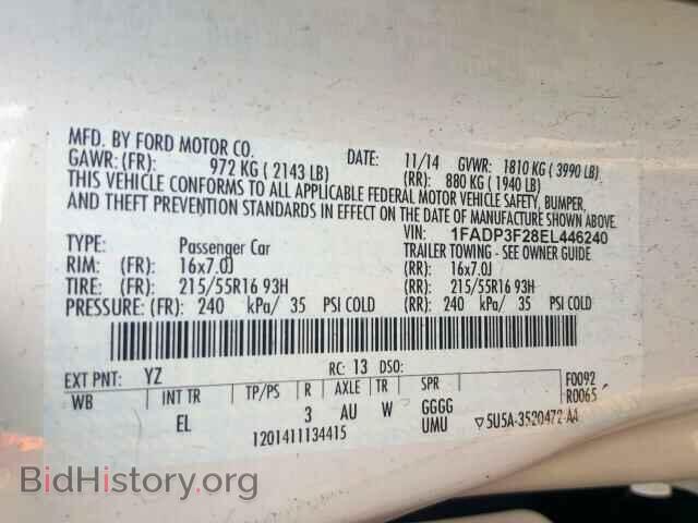 2014 FORD FOCUS - VIN: 1FADP3F28EL446240 - Фото 10