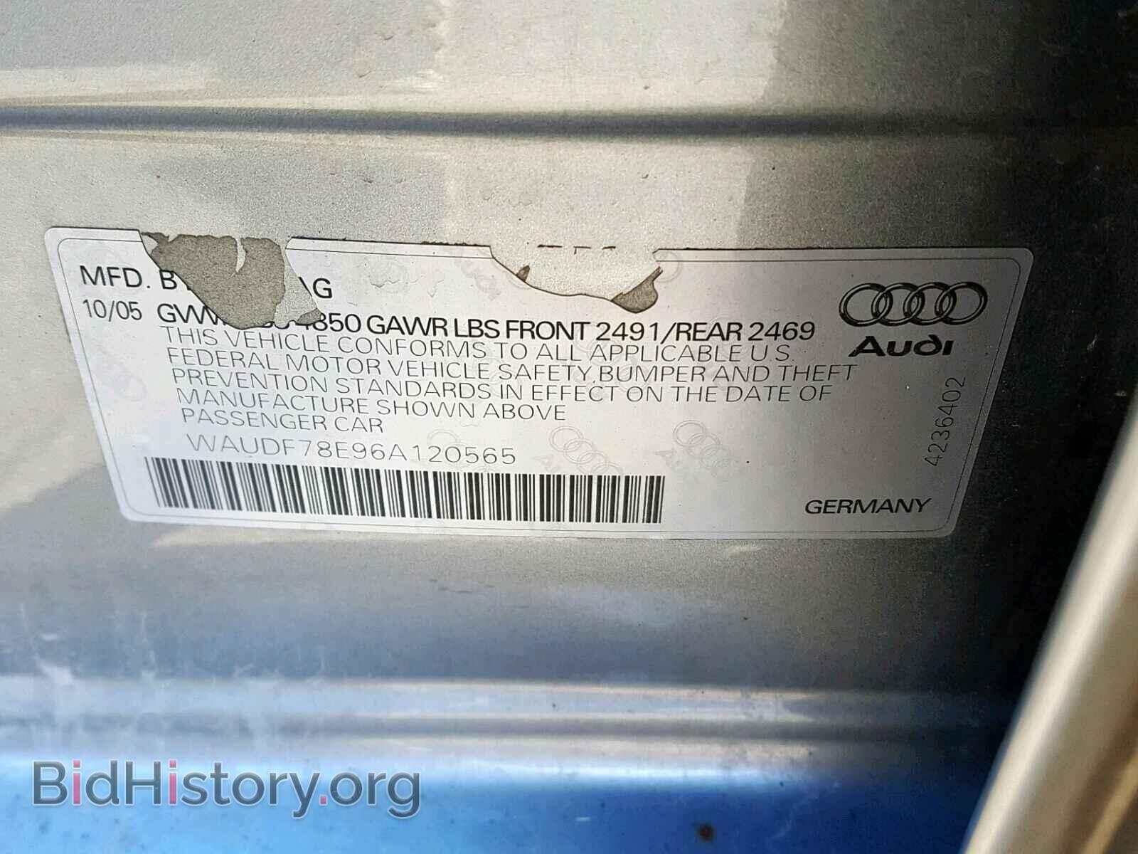 2006 AUDI A4 - VIN: WAUDF78E96A120565 - Photo 10