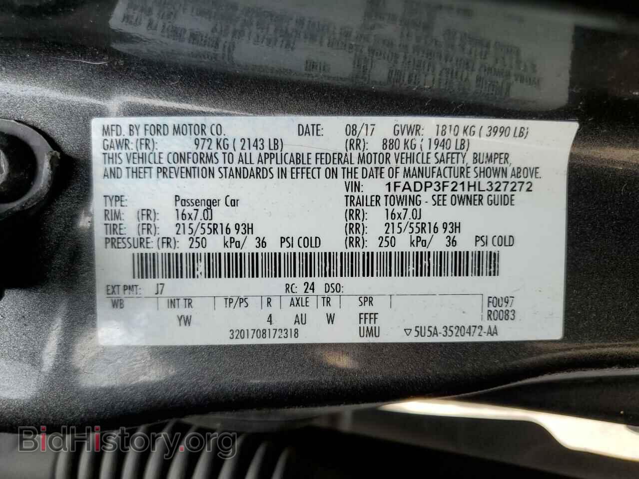 2017 FORD FOCUS - VIN: 1FADP3F21HL327272 - Фото 10