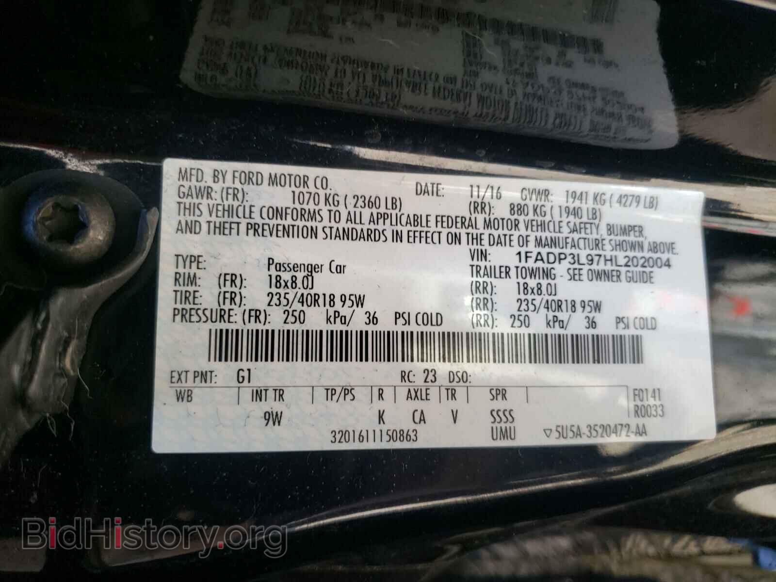 2017 FORD FOCUS - VIN: 1FADP3L97HL202004 - Фото 10