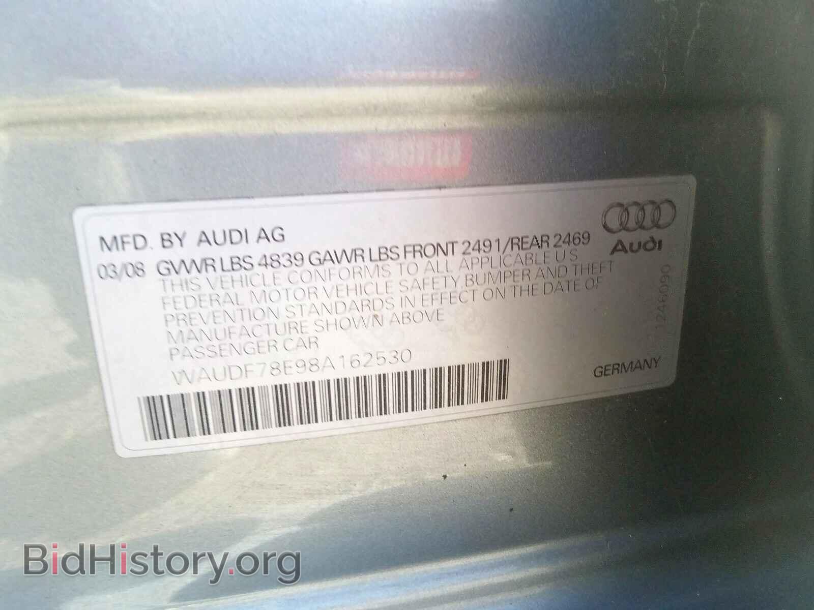 2008 AUDI A4 - VIN: WAUDF78E98A162530 - Фото 10