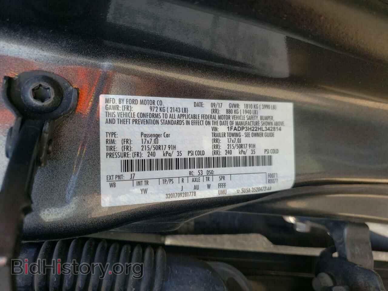 2017 FORD FOCUS - VIN: 1FADP3H22HL342814 - Фото 10