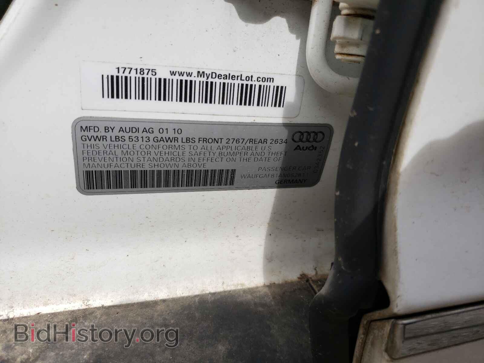 2010 AUDI A6 - VIN: WAUFGAFB1AN052811 - Фото 10