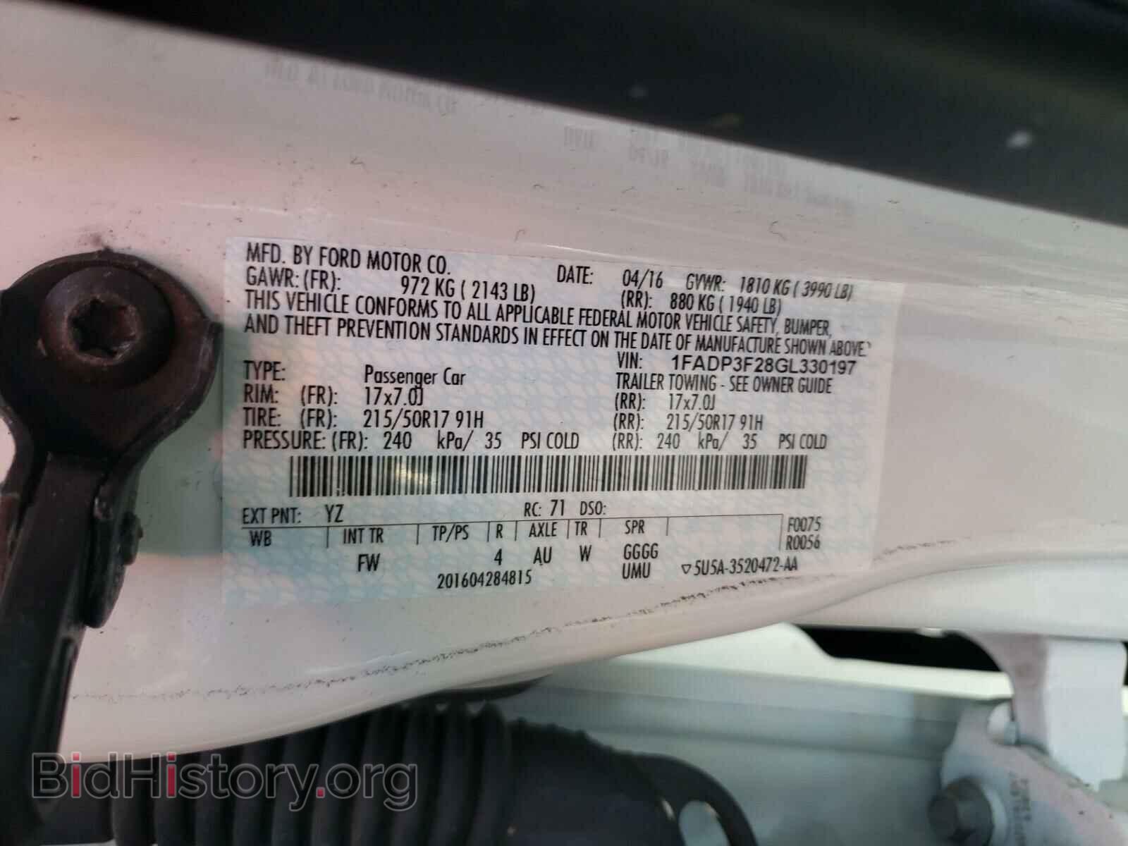 2016 FORD FOCUS - VIN: 1FADP3F28GL330197 - Фото 10