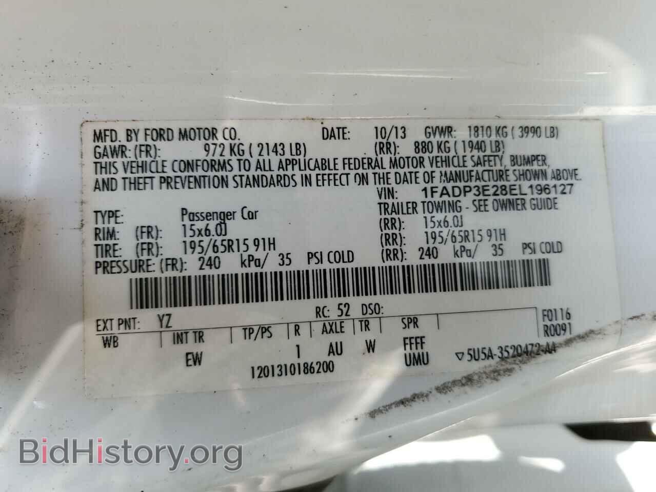 2014 FORD FOCUS - VIN: 1FADP3E28EL196127 - Фото 14