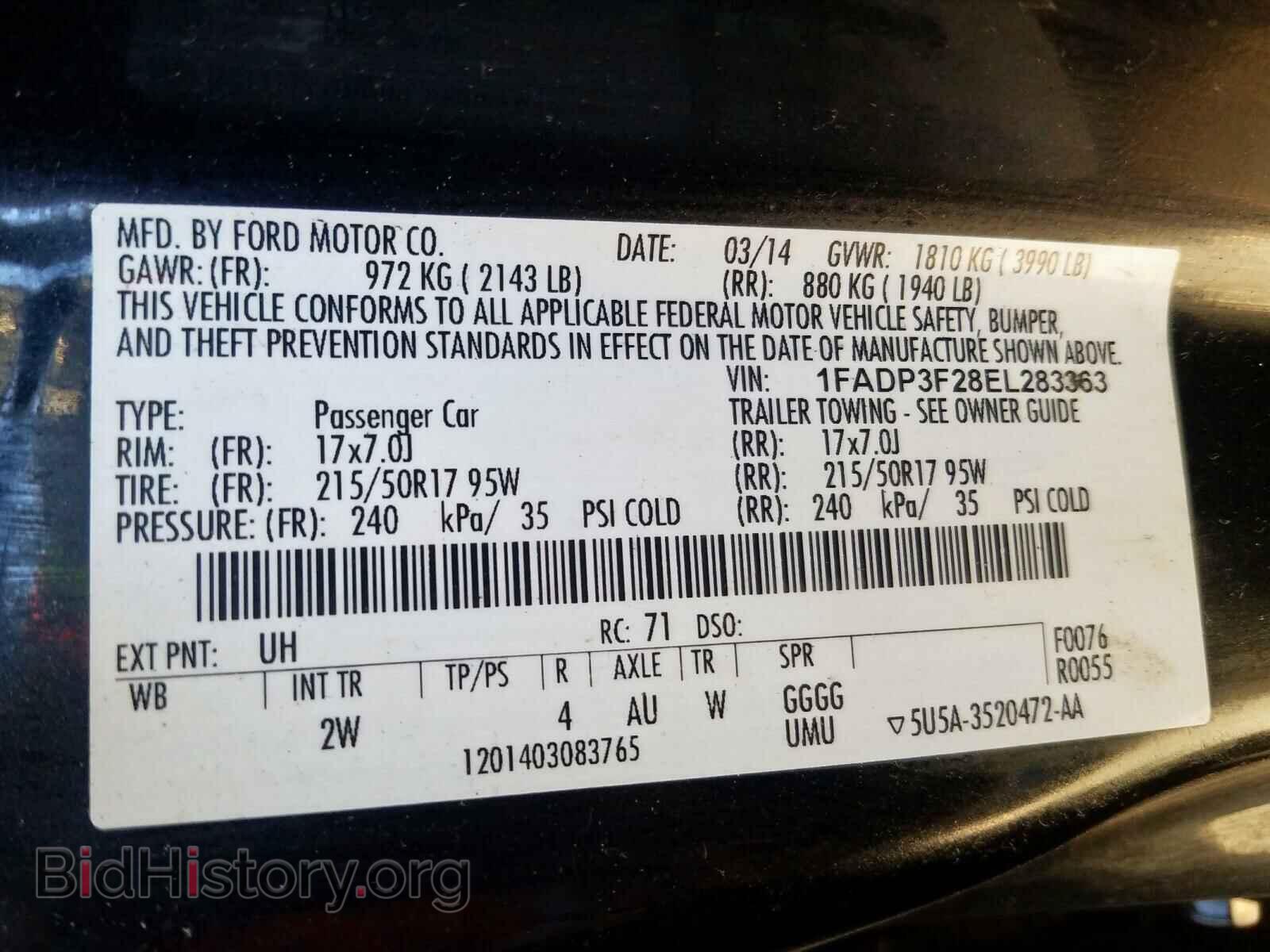 2014 FORD FOCUS SE - VIN: 1FADP3F28EL283363 - Фото 10