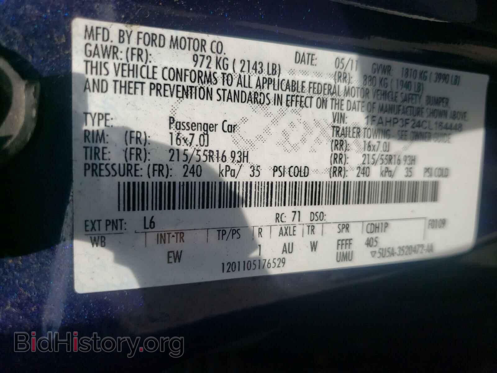 2012 FORD FOCUS - VIN: 1FAHP3F24CL164448 - Фото 10