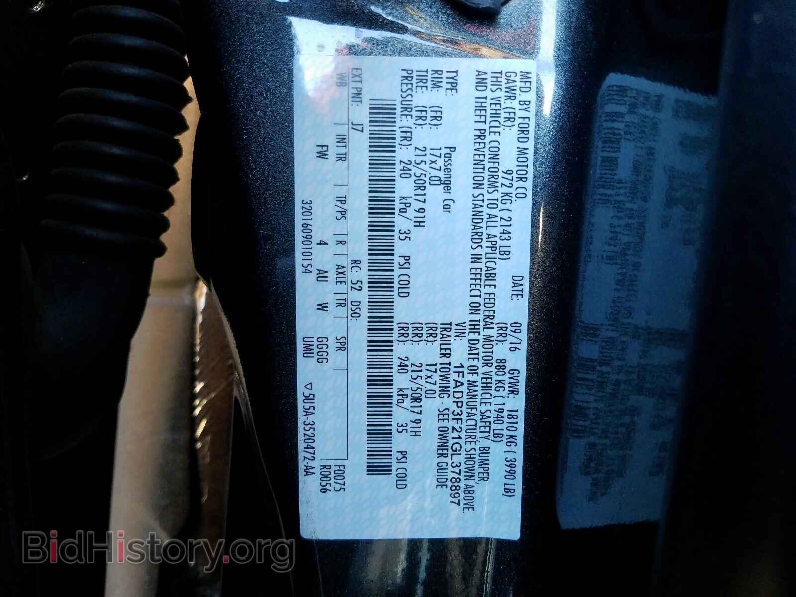 2016 FORD FOCUS SE - VIN: 1FADP3F21GL378897 - Фото 10