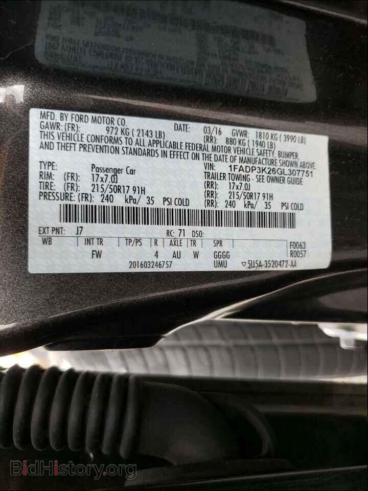2016 FORD FOCUS - VIN: 1FADP3K26GL307751 - Photo 10