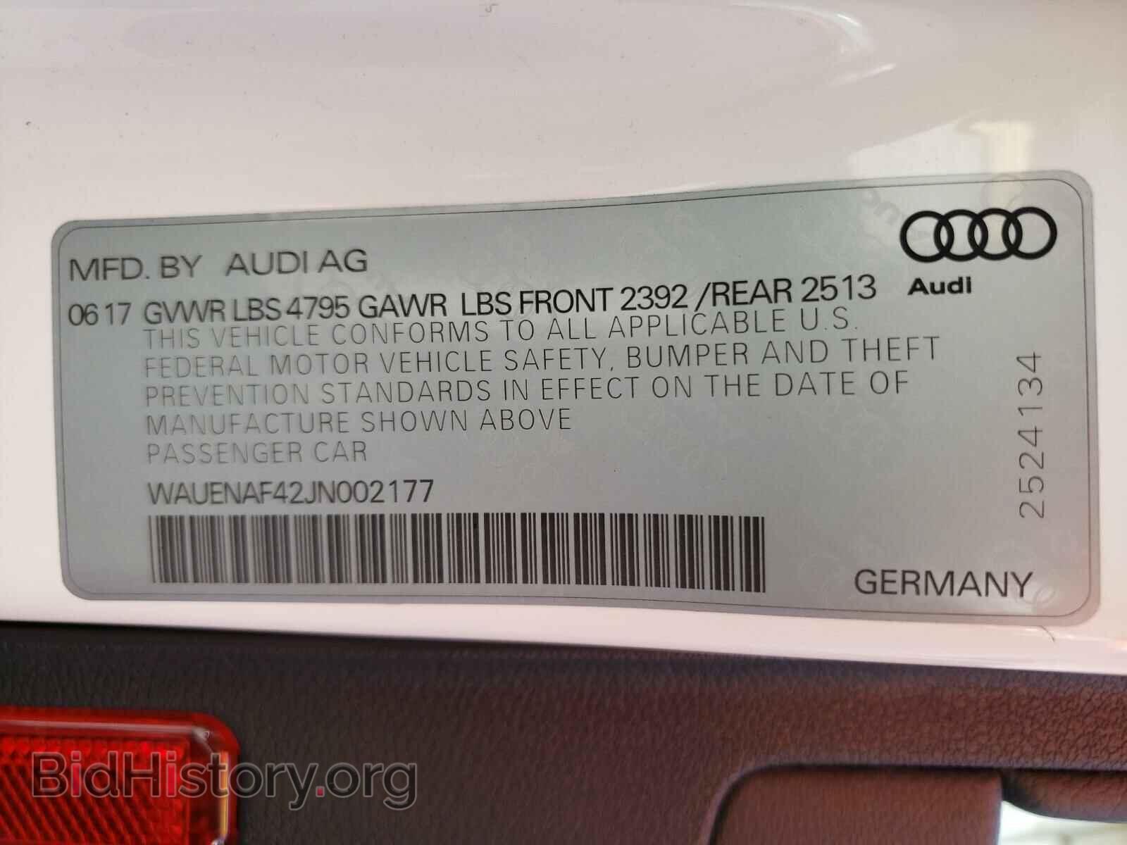 2018 AUDI A4 - VIN: WAUENAF42JN002177 - Фото 10