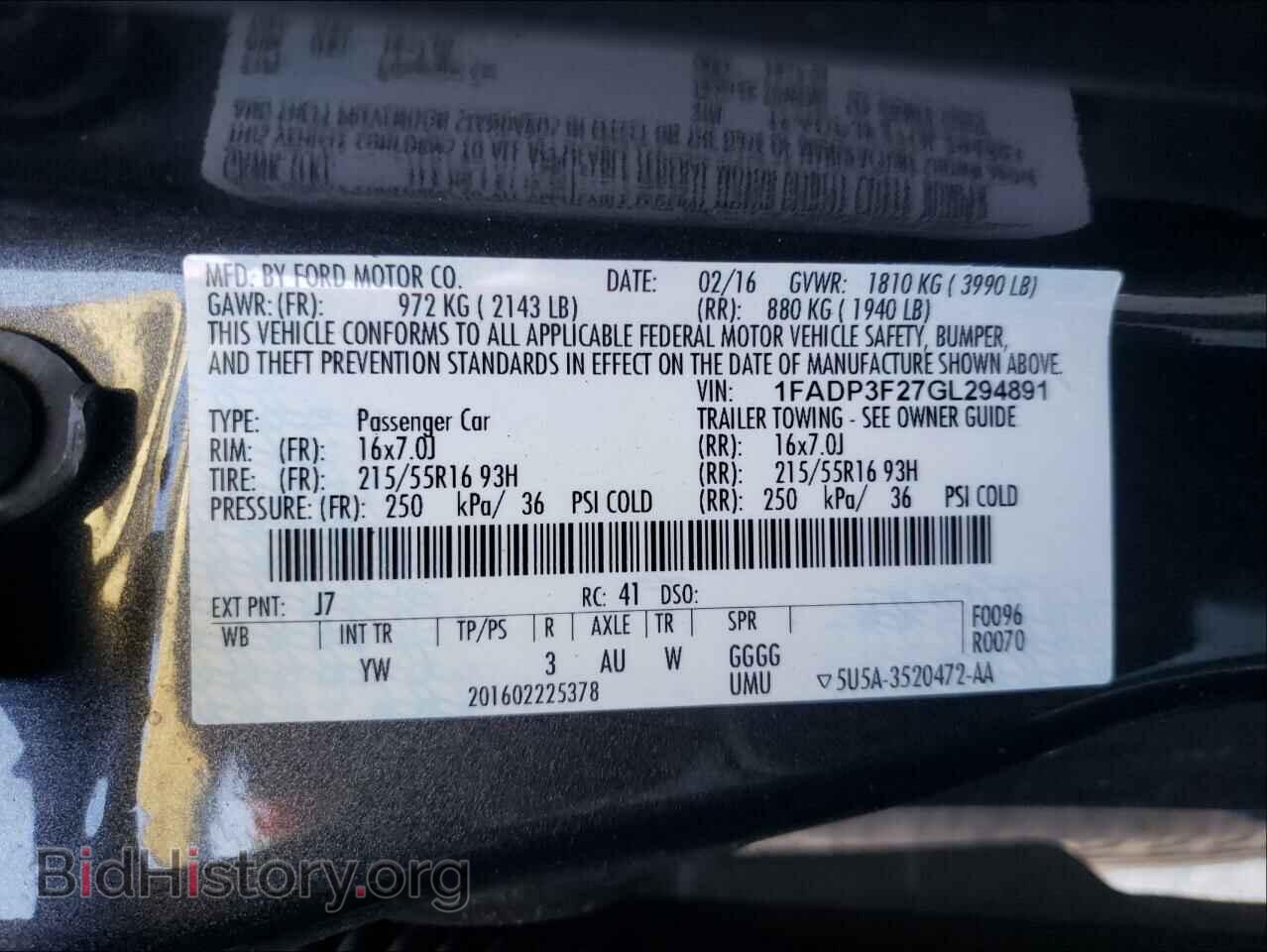 2016 FORD FOCUS - VIN: 1FADP3F27GL294891 - Фото 10