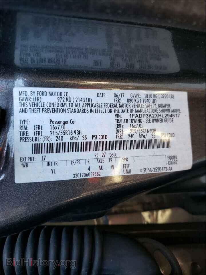 2017 FORD FOCUS - VIN: 1FADP3K2XHL294617 - Фото 10