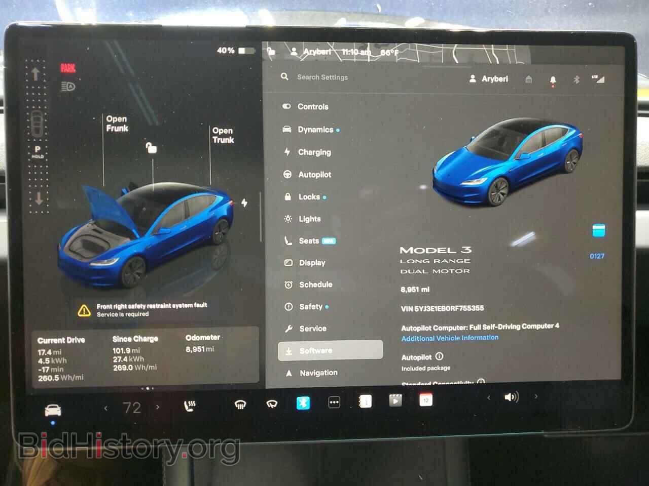 2024 TESLA MODEL 3 - VIN: 5YJ3E1EB0RF755355 - Photo 9
