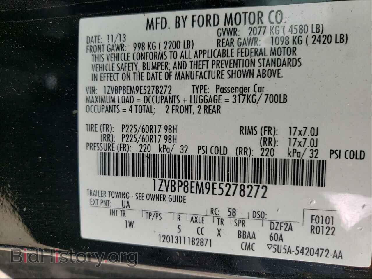 2014 FORD MUSTANG - VIN: 1ZVBP8EM9E5278272 - Фото 10
