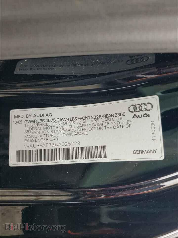 2010 AUDI A5 - VIN: WAURFAFR9AA025229 - Фото 10