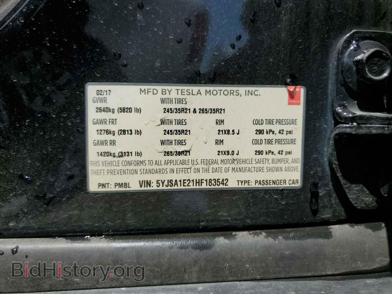 2017 TESLA MODEL S - VIN: 5YJSA1E21HF183542 - Photo 13