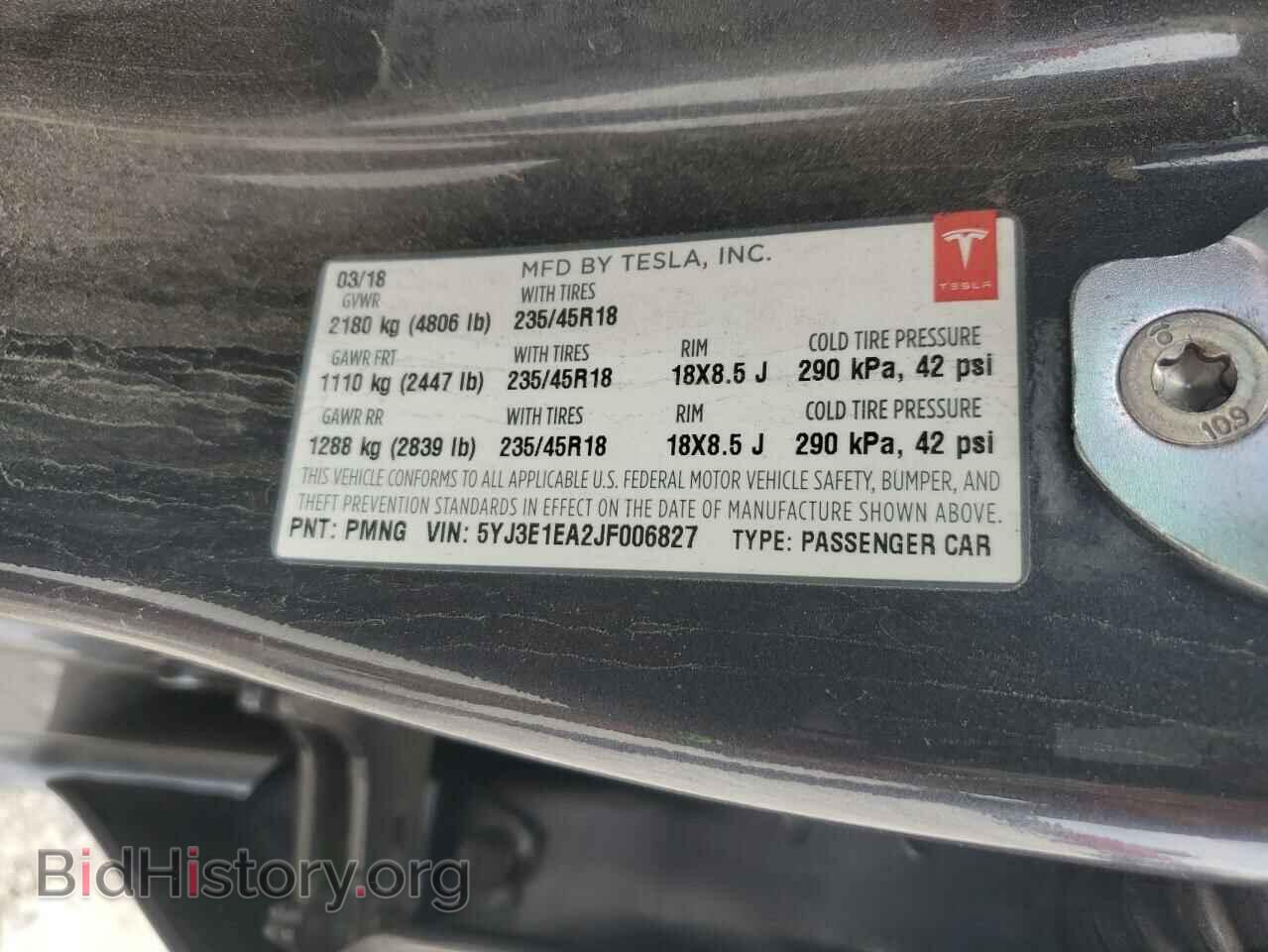 2018 TESLA MODEL 3 - VIN: 5YJ3E1EA2JF006827 - Photo 12