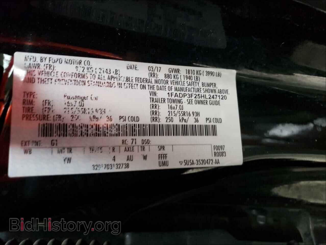 2017 FORD FOCUS - VIN: 1FADP3F25HL247120 - Фото 10
