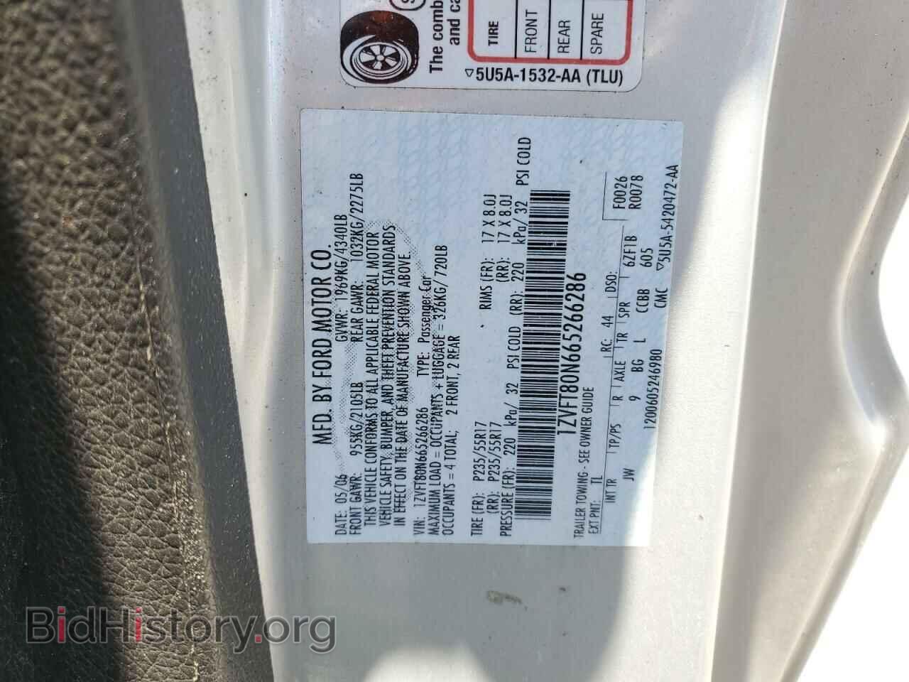 2006 FORD ALL Models - VIN: 1ZVFT80N665266286 - Фото 13