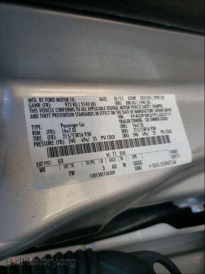 2015 FORD FOCUS - VIN: 1FADP3K21FL223111 - Фото 10
