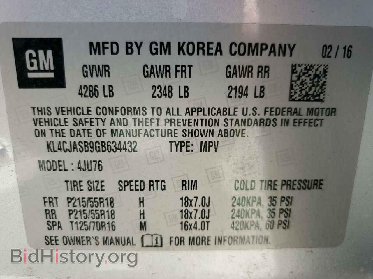 2016 BUICK ENCORE - VIN: KL4CJASB9GB634432 - Photo 13