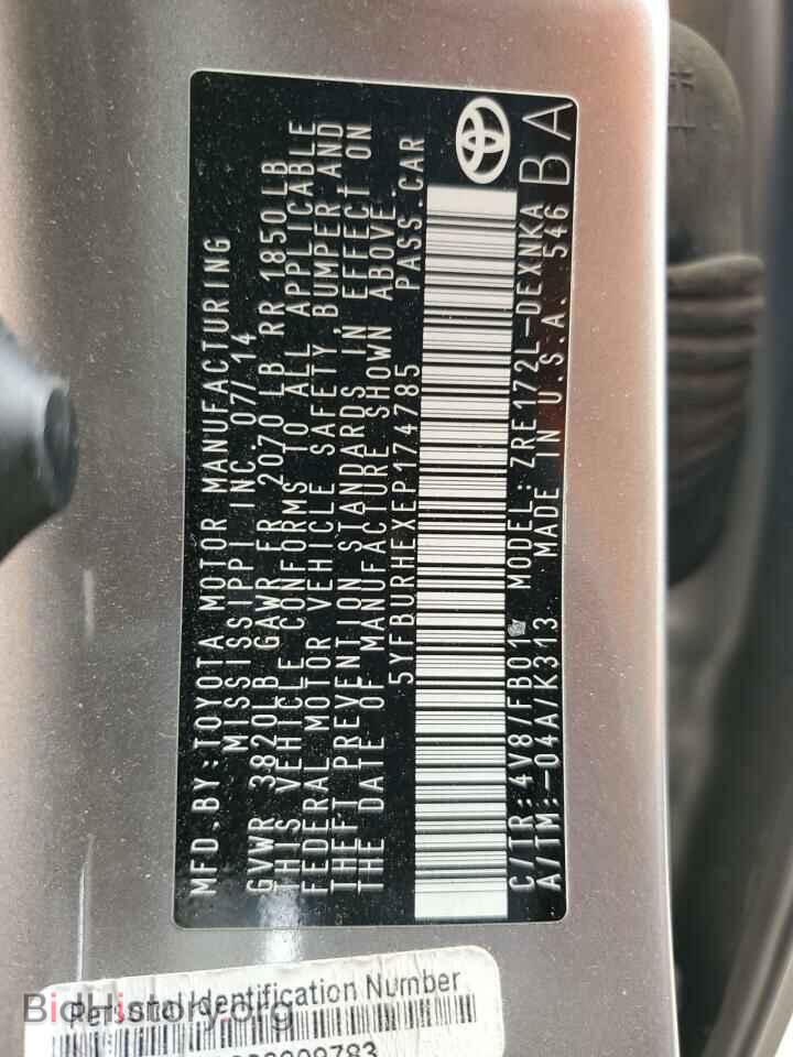 2014 TOYOTA COROLLA - VIN: 5YFBURHEXEP174785 - Фото 12